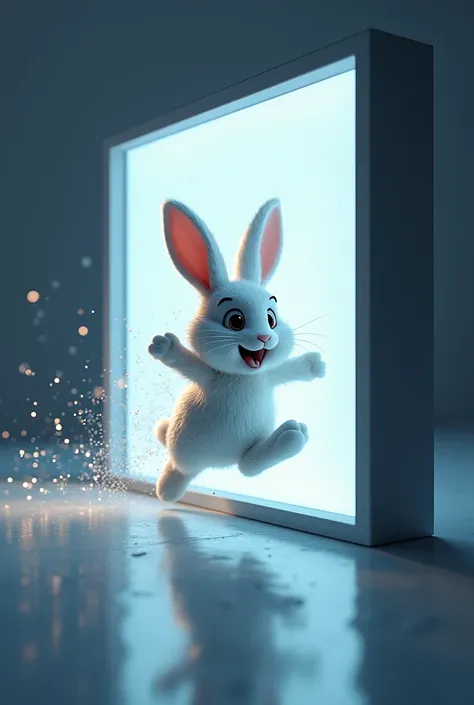 Rabbit jumping out of screen