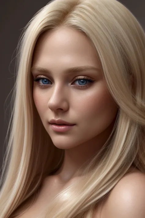 a close up of a woman with long blonde hair wearing a white top, beautiful blonde girl, beautiful blonde woman, soft portrait shot 8 k, blonde woman, very realistic digital art, highly realistic digital art, photo of a beautiful woman, beautiful model girl...