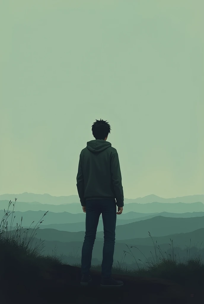 A person with their back turned, looking at the horizon, with a thoughtful expression, symbolizing the reflection on rejection.