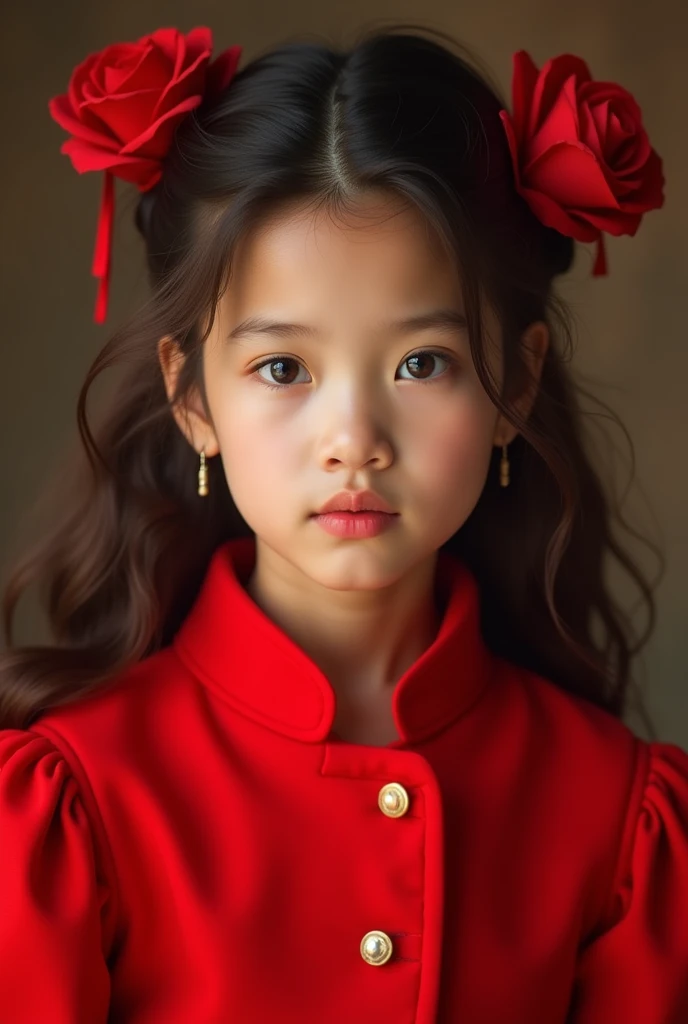 Red clothers 
Girl
