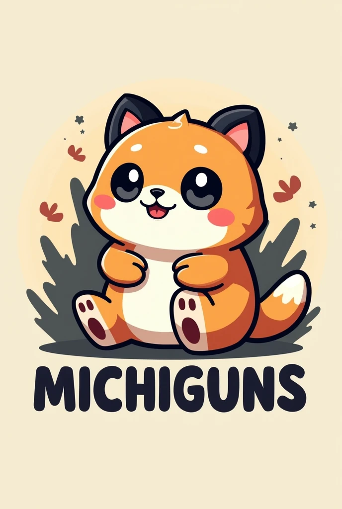 A logo for a free fire team called Michiguns that is adorable. That has an image and the name of the team 
