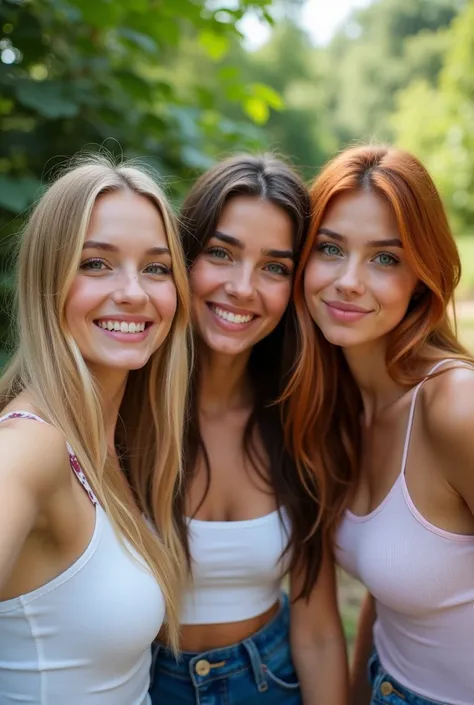 4 women selfie. One woman she beautiful golden straight hair naturally she blue eyes she looked 20 present Russian type woman big boobs she looked very cute face. 2nd women she dark brown naturally straight she ice eyes big boobs she looked 20 present lana...