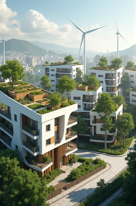 Housing complex with renewable energy in 2030 