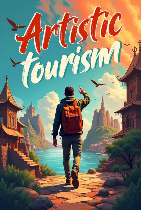 Poster with the word artistic tourism 