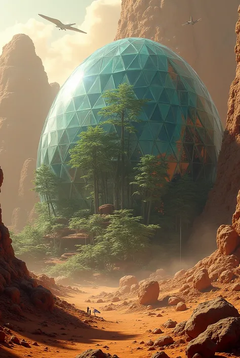 Diamond dome built on mercury and with its own ecosystem inside