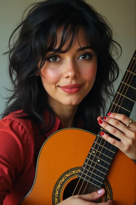 Gladys Moreno with a guitar 