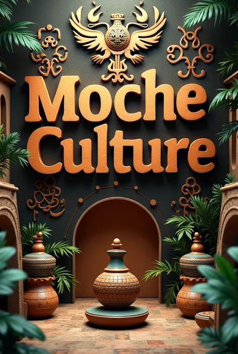 DAME UNA IMAGEN QUE DIGA Moche culture EN LETRAS GRANDES PARA TITULO DE MAQUETA "Moche culture"