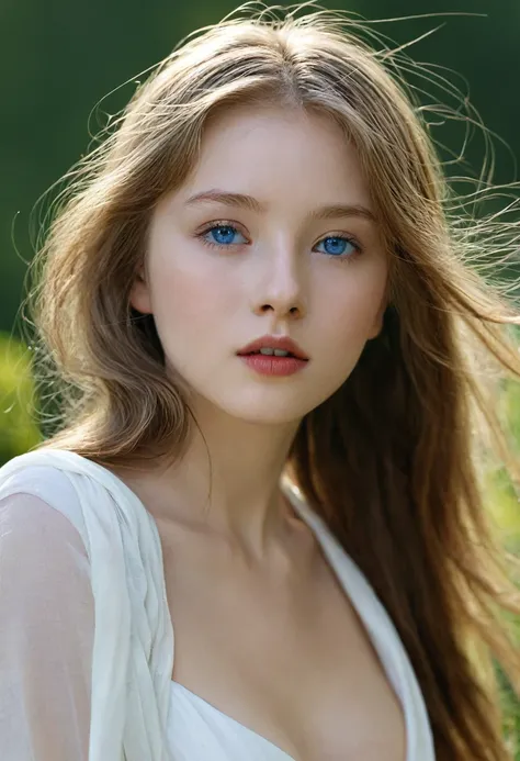 ((1 Eastern European teenage girl)),small face、pretty face、Realistic beautiful girl、（ blue eyes、Double eyelid and dark circles、full lips、Red and soft cheeks、Slim and slender body,  ,Great waist、flat butt）、 Soft light, ((David Hamilton-Stil)), ８ｋnatural ski...