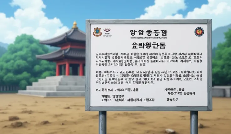 Sign indicating that temple will not be built.