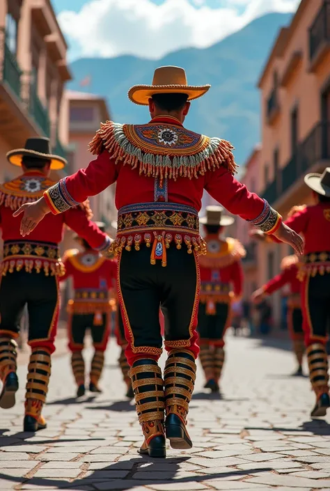 caporales dance (boots with bells and suits with shoulder pads)  from La Paz Bolivia 