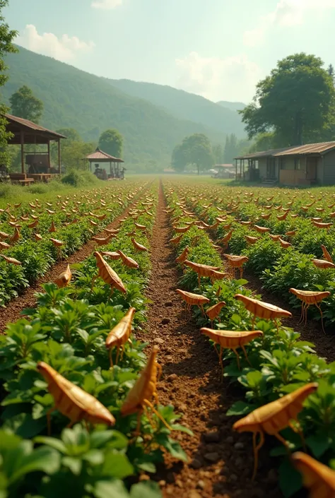 1 photo of a locust farm 