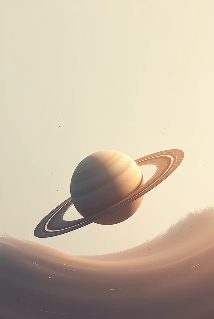 Realistic wallpaper, with many minimalist features with a Saturn planet theme, High quality image with realism 