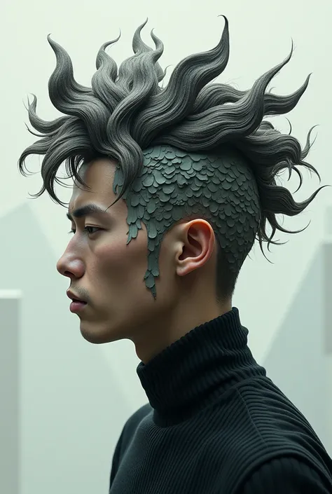 Men&#39;s Degraded Haircut Geometric Waves Without Risk