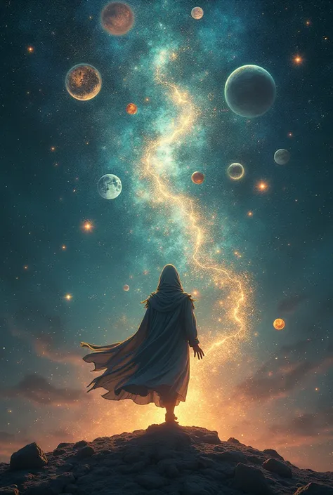 A Pied Piper, your fingers dance on the notes in the infinity of space, between planets and moons he is guiding, amidst the galaxies your destiny to be found in a frontal position