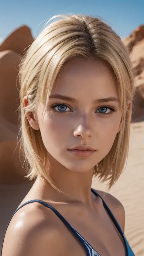 jeune femme de 25 ans au bort dune rivierre, habiller dun enssemble addidas rouge cheveux mi-longs, yeux bleu, blonde hair, blonde hair, high detail, Social realism, Realism, En plein air, reflection light, high detail, 85mm, Nikon, UHD, retina, textured s...