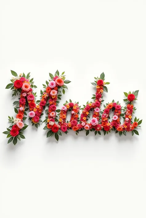 Designing the name MADAI with flowers