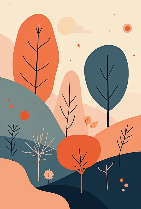 create a simple painting for beginners with 4 elements of art like Line, Shape, Form, Colors and the Principles like Unity and Variety and Rhythm, Emphasis, Contrast