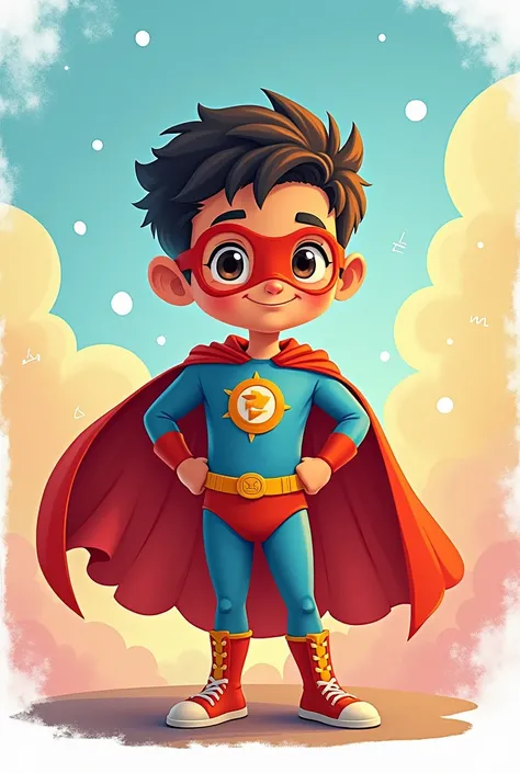 individual image of each superhero children, inspired by education, each representing different aspects, as emotional intelligence, technology, history and physical education, without the superman symbol , but with the symbol of the aspect it represents, t...