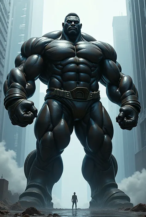 5 meter tall mega muscular anime black man