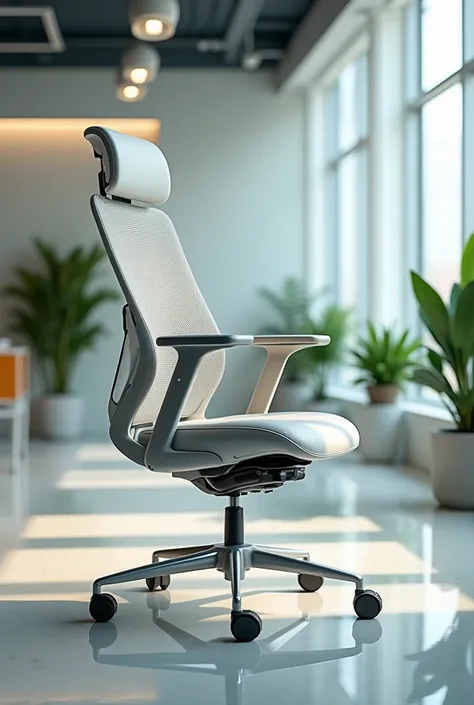 Create me a logo about a company called Eco-Smart Innovation that is dedicated to the manufacture of smart products for offices and homes, with a focus on improving the comfort and well-being of its consumers. Have a smart ergonomic chair 