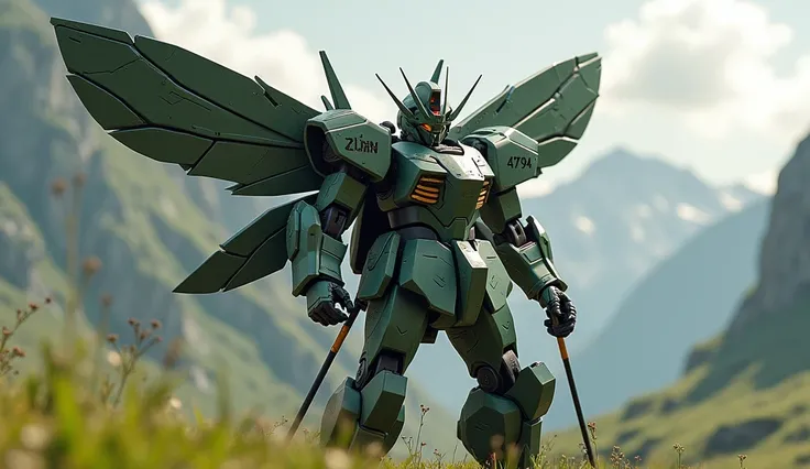 8k，very carefully，Mobile Suit Gundam，in the real world，The armor is carefully crafted，There are huge wings on the back，Combination of mecha and beetle，Every part of the body has the characteristics of a beetle，The left shoulder armor is clearly engraved wi...