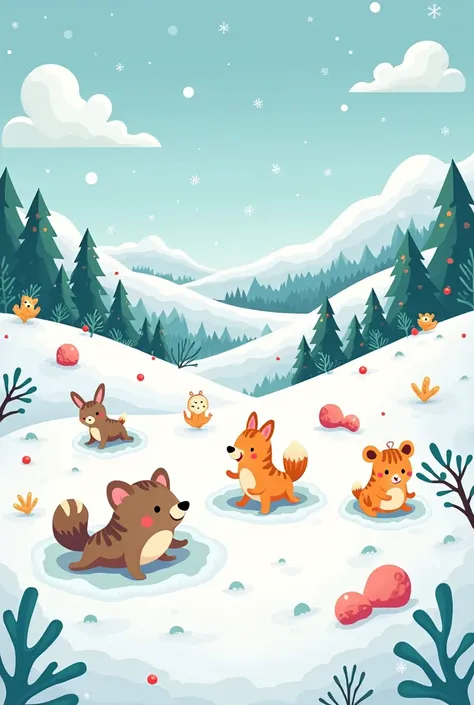 Snowy background (cartoon style