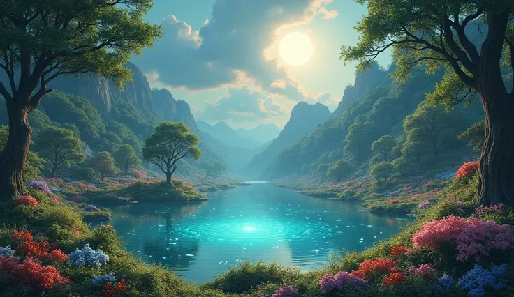 Fantasy、A world without people、A sparkling world、relax、Healing、Forest and Lake、Many kinds of flowers、Healingの周波数、moon、Breaking away from the concept of color、Particles of light overflowing from the earth