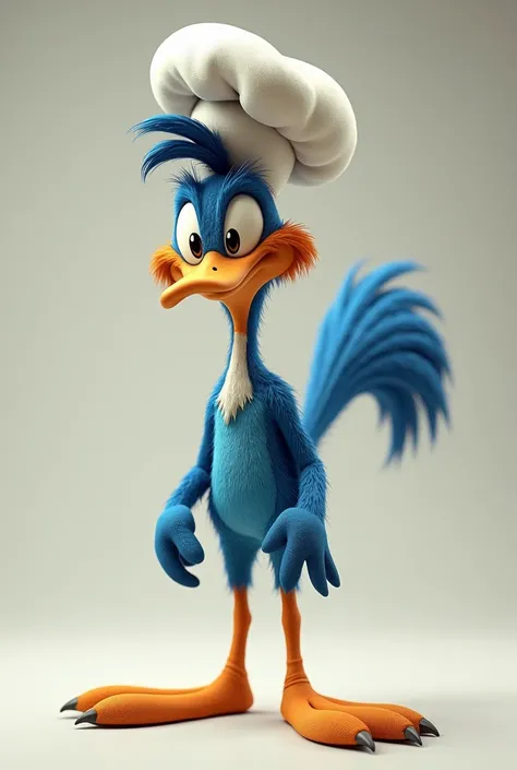 A hyper realistic style Road Runner with a chef&#39;s hat 