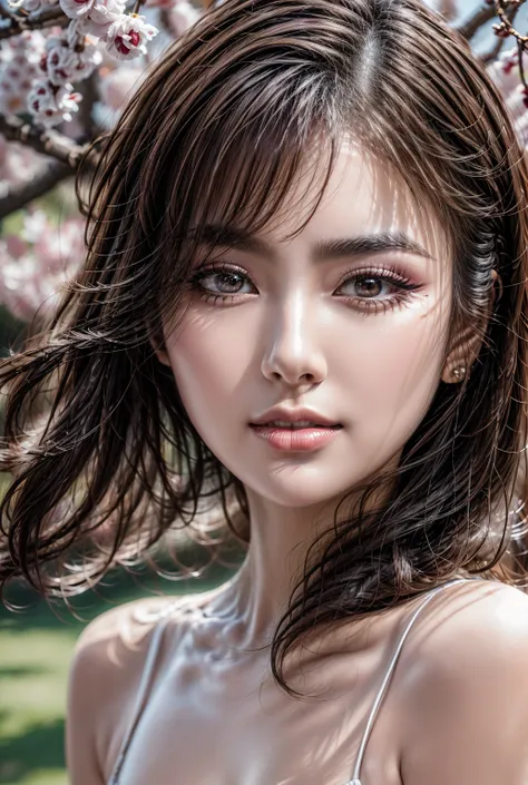 Realistic (photorealistic Realism), (high resolution), ((intricately detailed digital art)), (ultra realistic texture details: velvety skin, hair), ((ultra quality)), (UHD:1.3), professional photography, (glamour shot of Japanese woman:1.3), (intricately d...