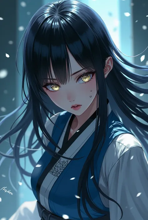 Hair Color: Kiyomi has long, sleek black hair that shimmers with silver highlights, resembling the reflection of moonlight on water. She usually ties it back in a high ponytail, allowing it to flow freely behind her as she moves through combat.
Eye Color: ...