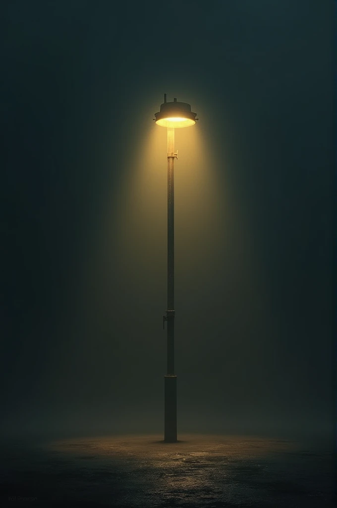 I need a drawing of a light pole underneath, and all around everything is dark