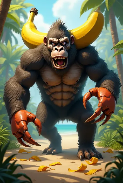 Mix a gorilla with a crab and a banana
