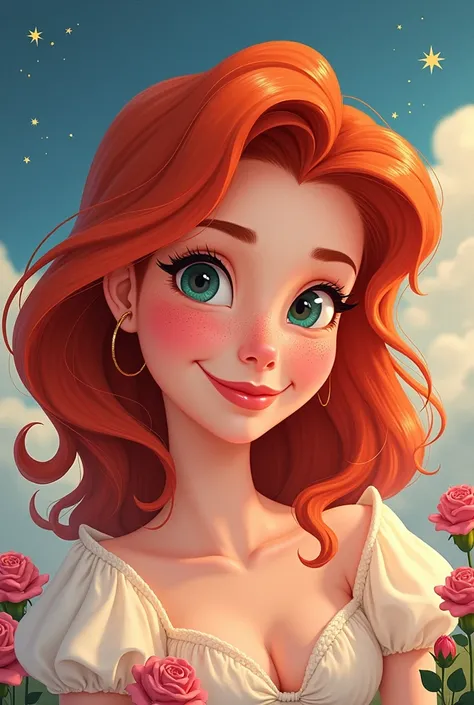 Actress Lauren Phillips in Disney animation style 