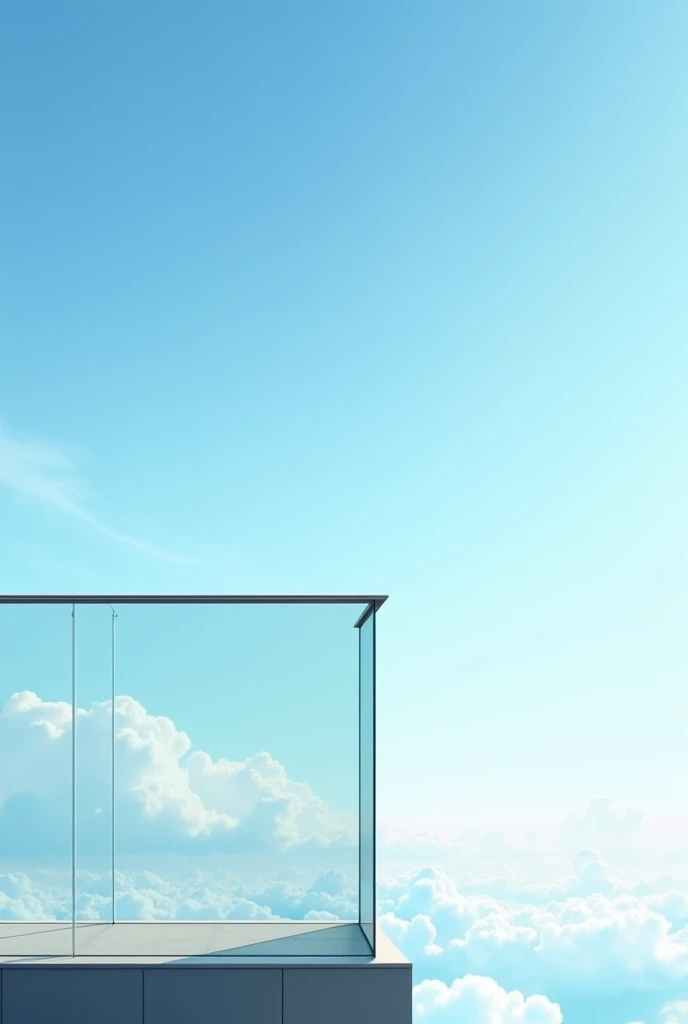 Glass railing with a sky in the background