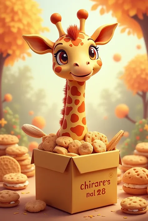 Anthropomorphic giraffe wafer box

