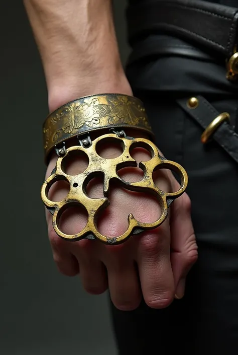 Brass Knuckles Description: A piece of metal to be worn on the wrist, improving punching power in combat.