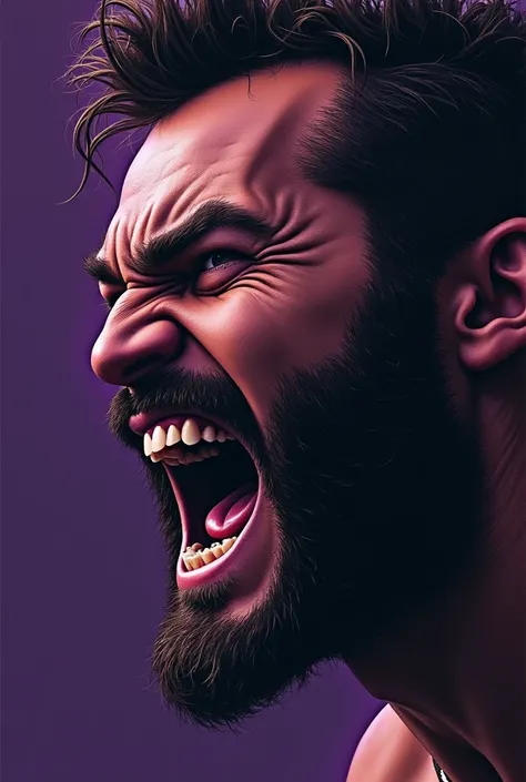 make a logan of a mouth with a purple background