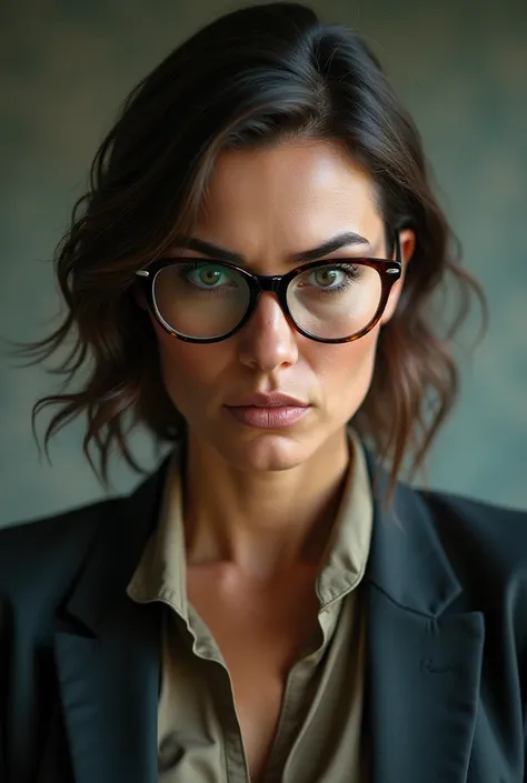 Female teacher, Milf, of glasses with an expression of contempt and with character