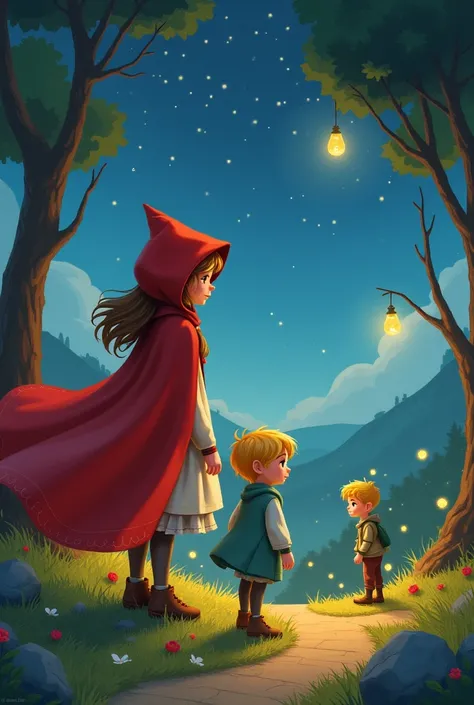 Alicia, Little Red Riding Hood and the Little Prince teaming up 