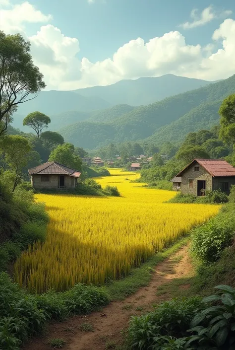 Wind erosion in Nicaragua, that a rural area appears, with a rice field, that they are not too exaggerated and that there are a few houses in the area and that they represent wind erosion from a geological point of view, that looks like a place in Nicaragu...