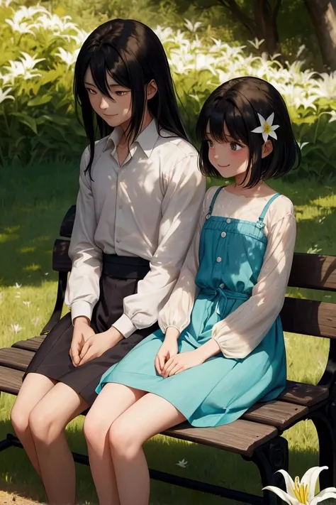 In a sunny corner of a park, A wooden bench becomes the setting for a special meeting. Severus, a boy with a somber expression and deep eyes that reflect his inner complexity, sits with a slightly closed posture, as if carrying the weight of the world on h...