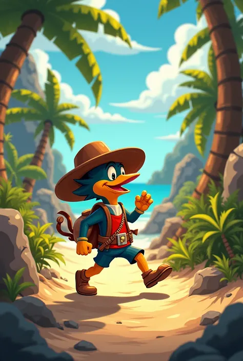 Here is the adjusted version of the story **"Treasure Run"**, incluindo os sobrinhos do woodpecker:

---

**Table 1:**  
*scenario: A Tropical Island. O woodpecker, with an adventurers hat, is accompanied by his nephews, Little stump e Lasquita. They hold ...