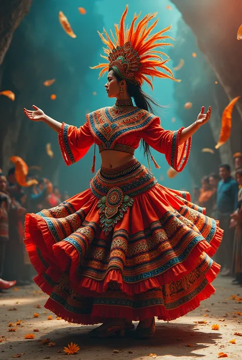 a combination of garments from the Toba and Diablada dances of women