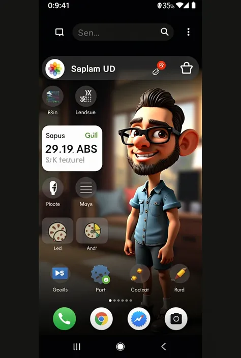 Cartoon character of a man wearing black glasses and a blue shirt, um personagem animado, Caractere estilizado, animation style rendering, 3D estilizado, Arnold Maya render, 3 d render stylized, toon render keyshot, Personagem 3D, Personagem 3D, 3d renderi...