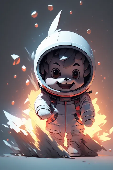 (masterpiece,best quality:1.5),simple white background,
1 dog, space suit, full body, chibi