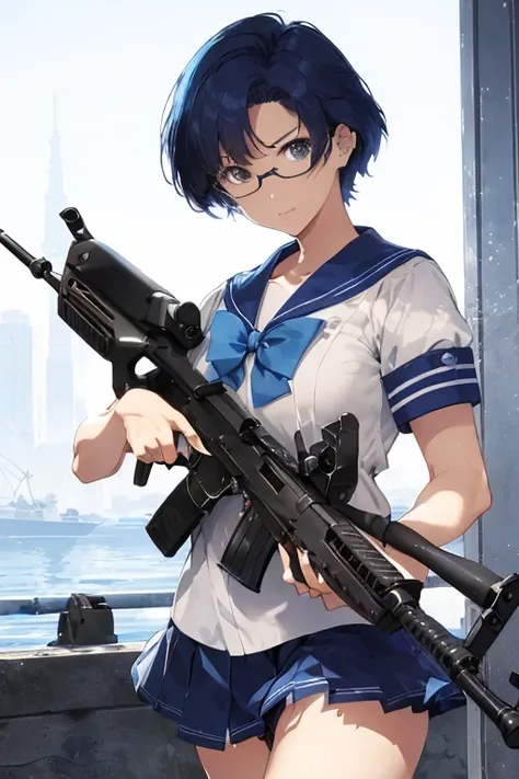 masterpiece,best quality,
sailor mercury, (((assault rifle sights,1.8))) ,machine gun,((photographの構え,1.5)),a look of determinat...