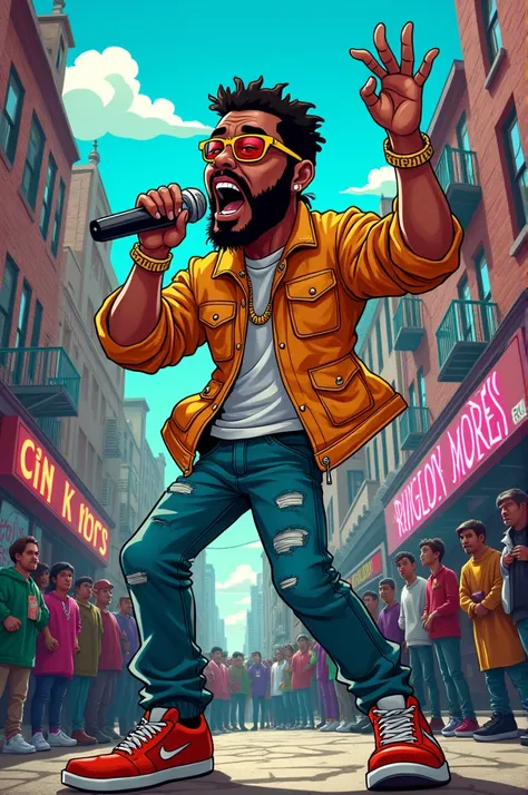 Ghetto singer in cartoon 