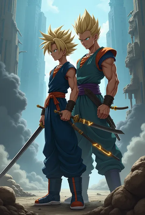 Create an alternative poster of the Dragon Ball Z OVA of the future of Trunks and Gohan