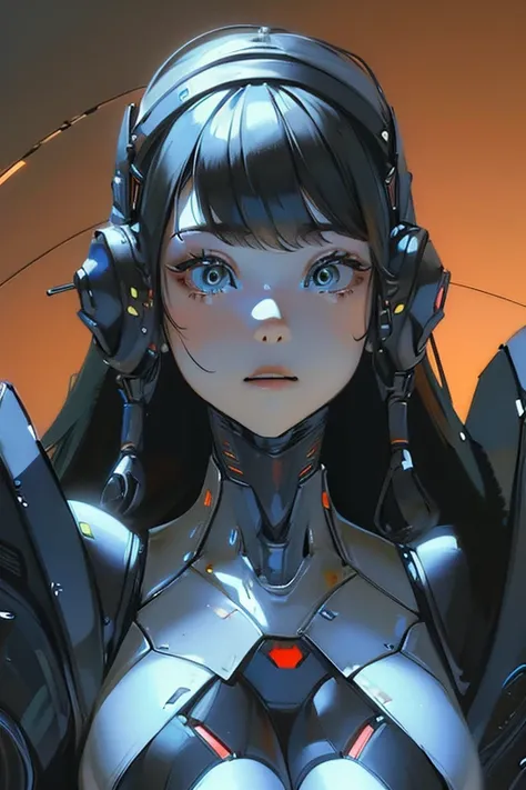 (masterpiece),(Highest quality),(Super detailed),(Best illustrations),(Best Shadow),(Absurd),(Detailed Background),(so beautiful), 16K, 8K, 4K,(Best Shadow),robotization,woman ,big bust,Robot Joint ,Metal skin,Black robot Suit,long hair,a black robot suit ...