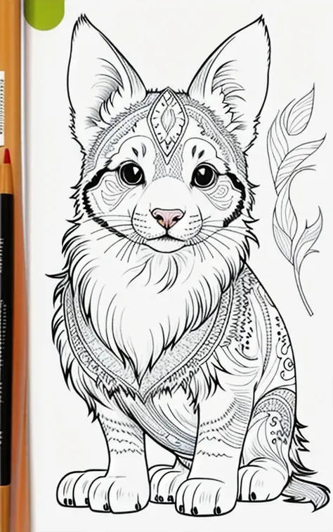 A coloring book is enough、A coloring book is enough、A coloring book is enough、High resolution animal puppy coloring book、Realistic texture、Every detail is carefully drawn